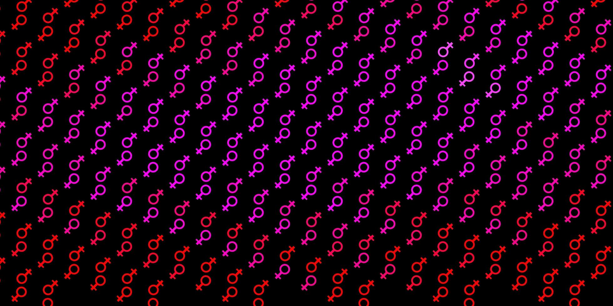 patrón de vector de color rosa oscuro con elementos de feminismo.