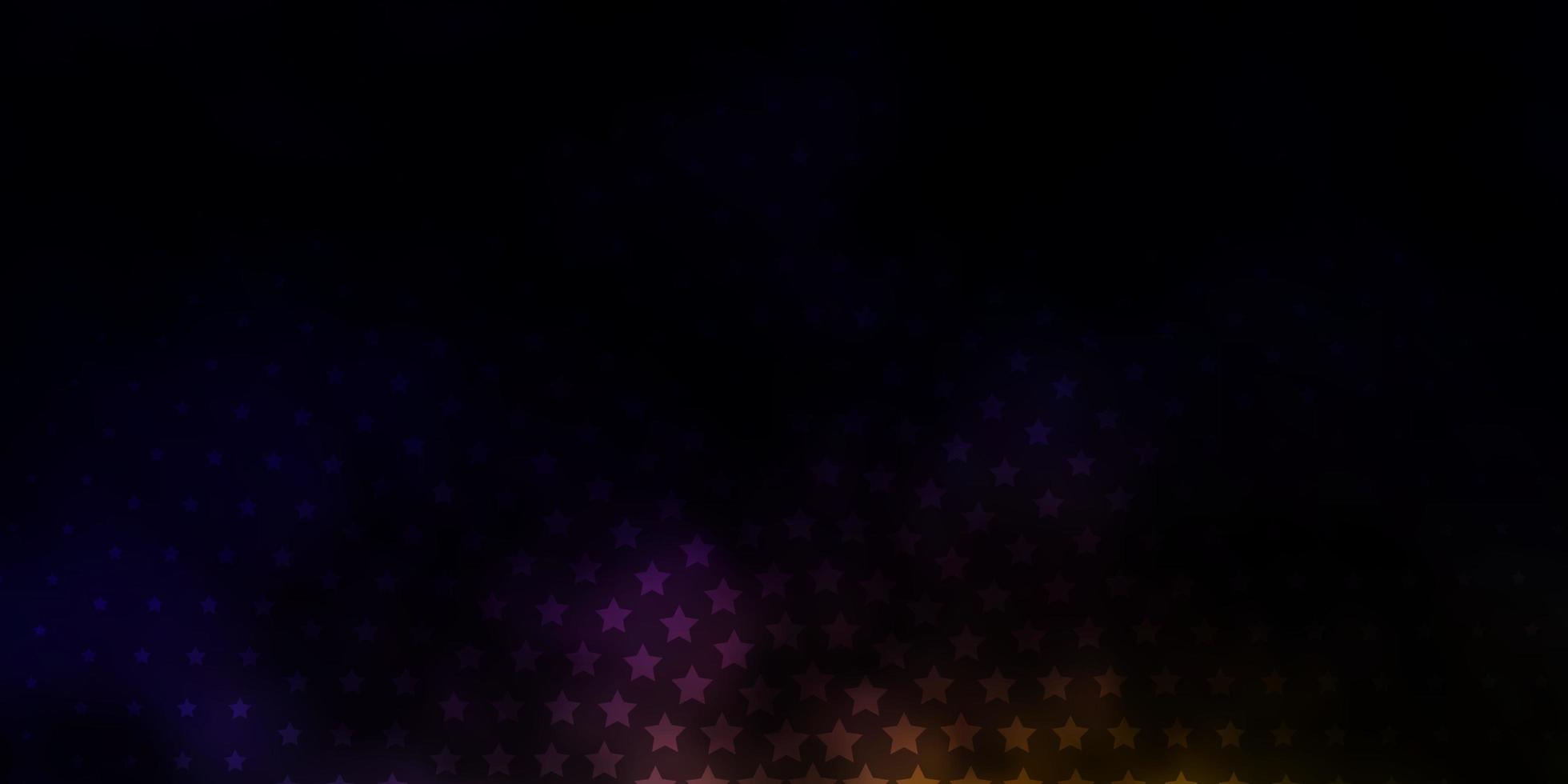 Fondo de vector multicolor oscuro con estrellas pequeñas y grandes. Ilustración colorida con estrellas de degradado abstracto. patrón para sitios web, páginas de destino.