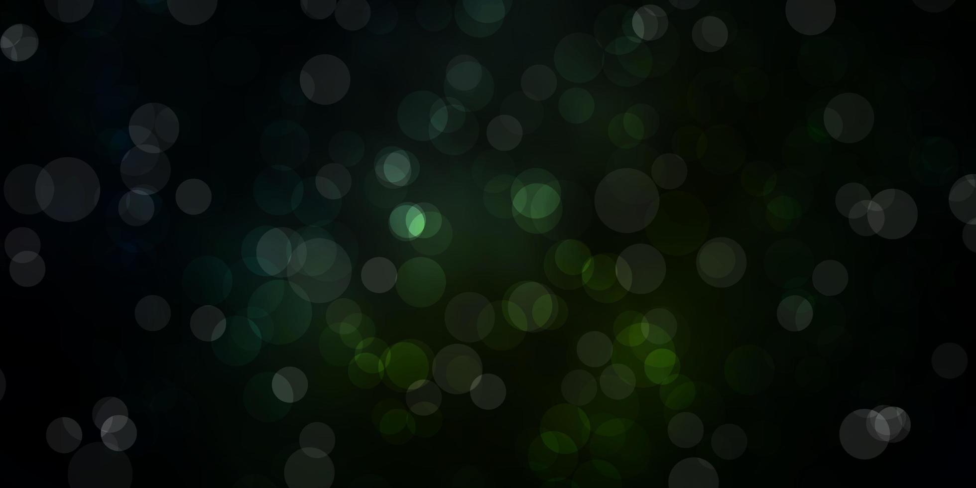 Dark Green vector template with circles. Glitter abstract illustration with colorful drops. Pattern for websites.