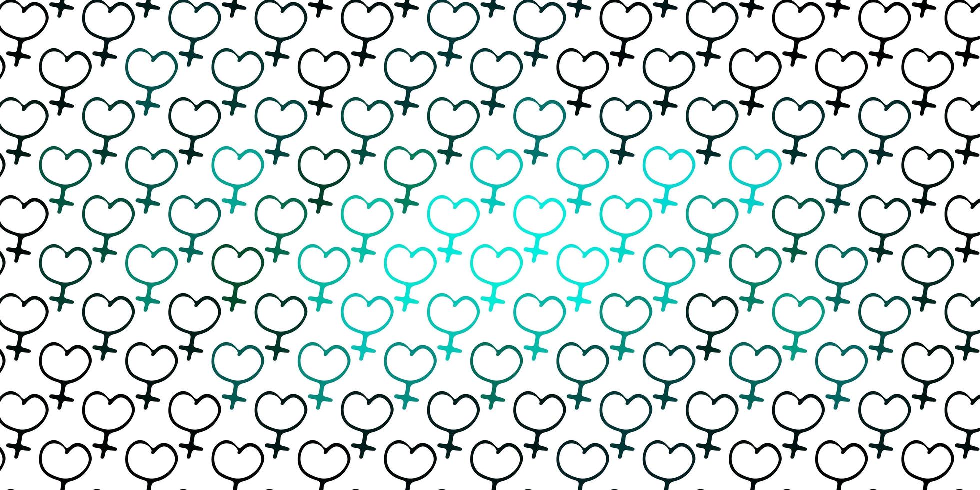 Light Blue, Green vector texture with women's rights symbols.