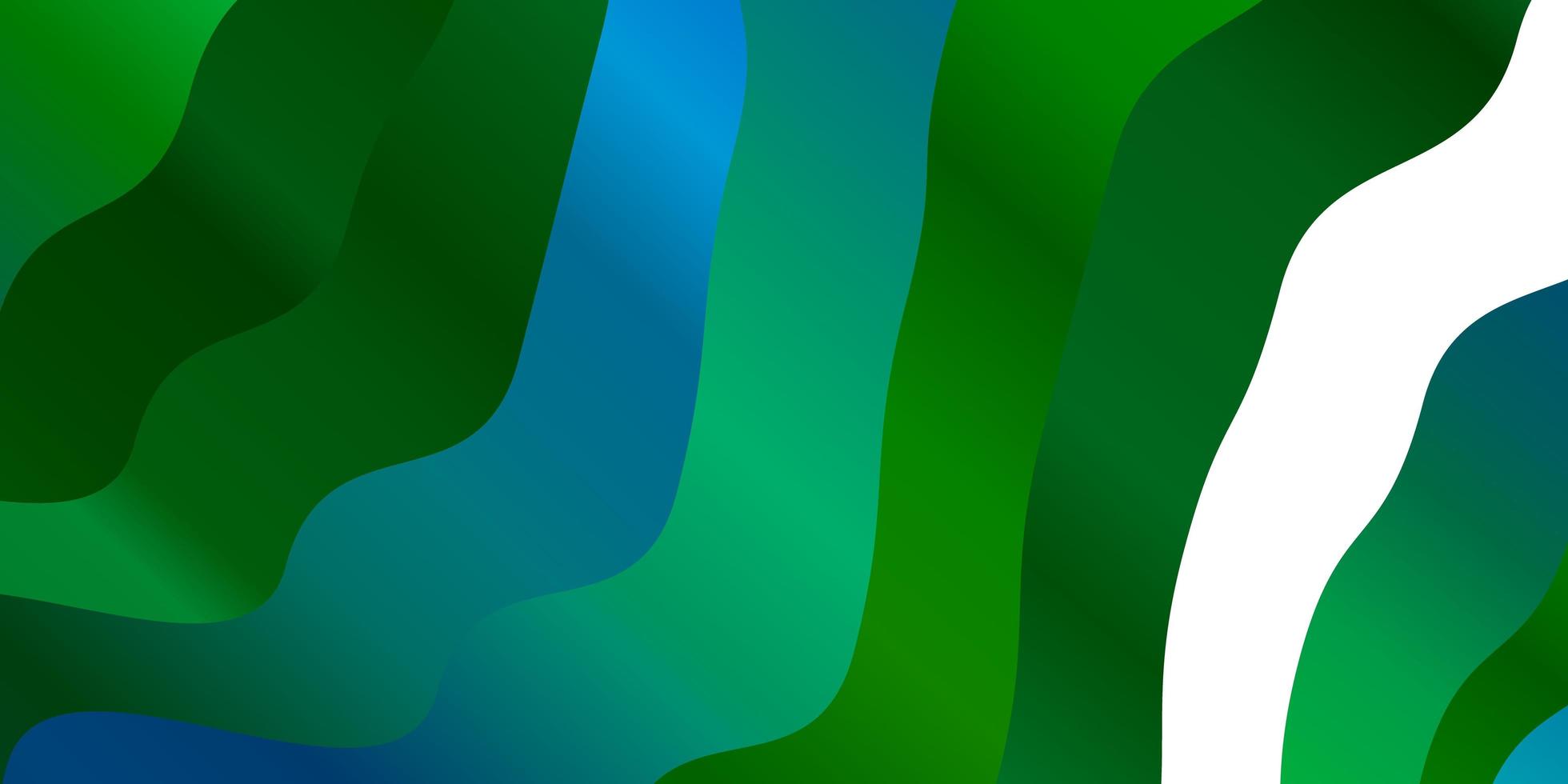 plantilla de vector azul claro, verde con curvas. nueva ilustración colorida con líneas dobladas. patrón para sitios web, páginas de destino.