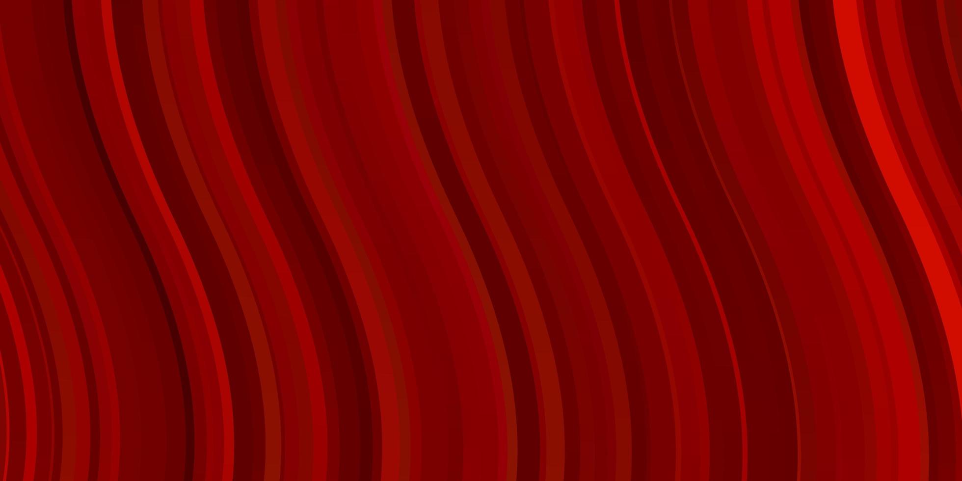 Telón de fondo de vector rojo claro con curvas. muestra brillante con formas y líneas curvas de colores. patrón para comerciales, anuncios.