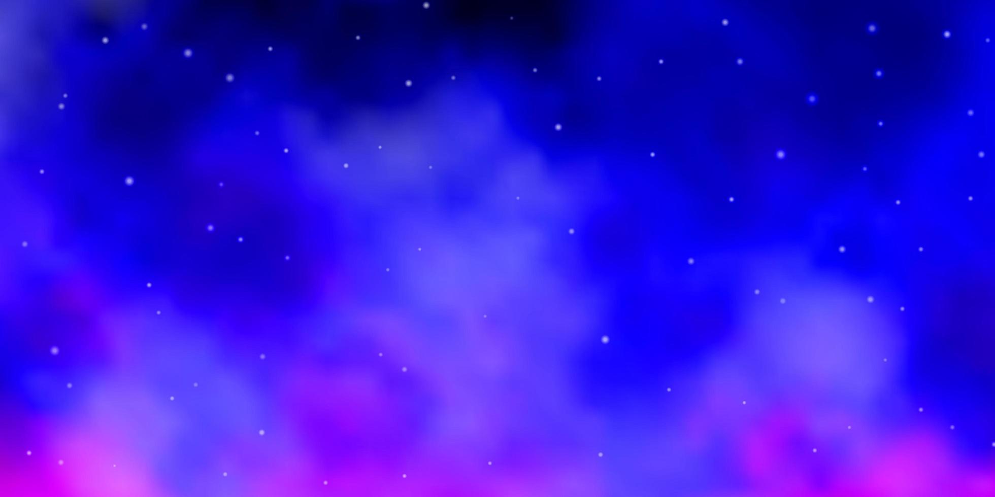 Plantilla de vector violeta, rosa claro con estrellas de neón. Ilustración colorida con estrellas de degradado abstracto. patrón para sitios web, páginas de destino.