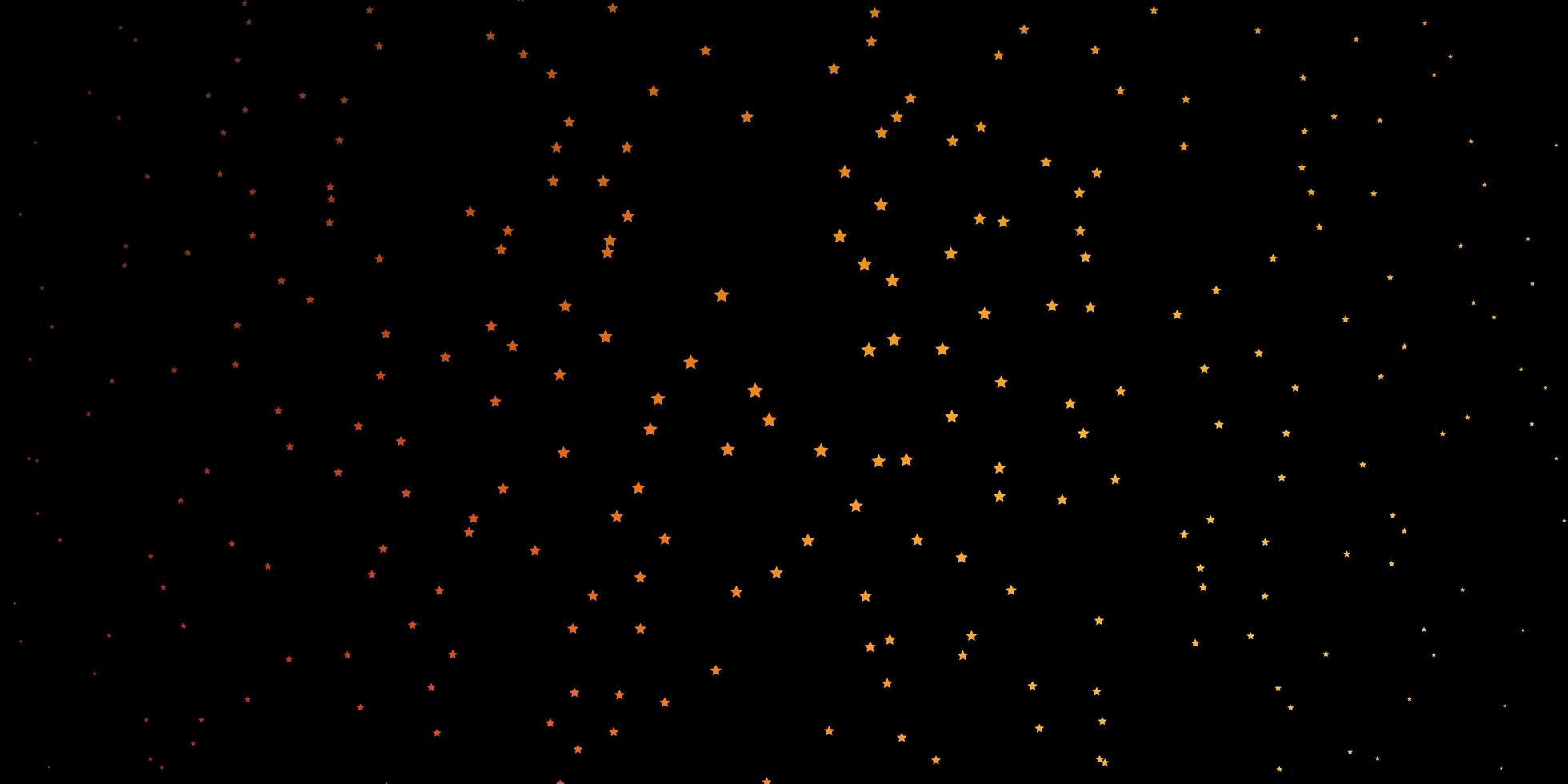 Fondo de vector naranja oscuro con estrellas pequeñas y grandes. Ilustración colorida brillante con estrellas grandes y pequeñas. tema para teléfonos celulares.