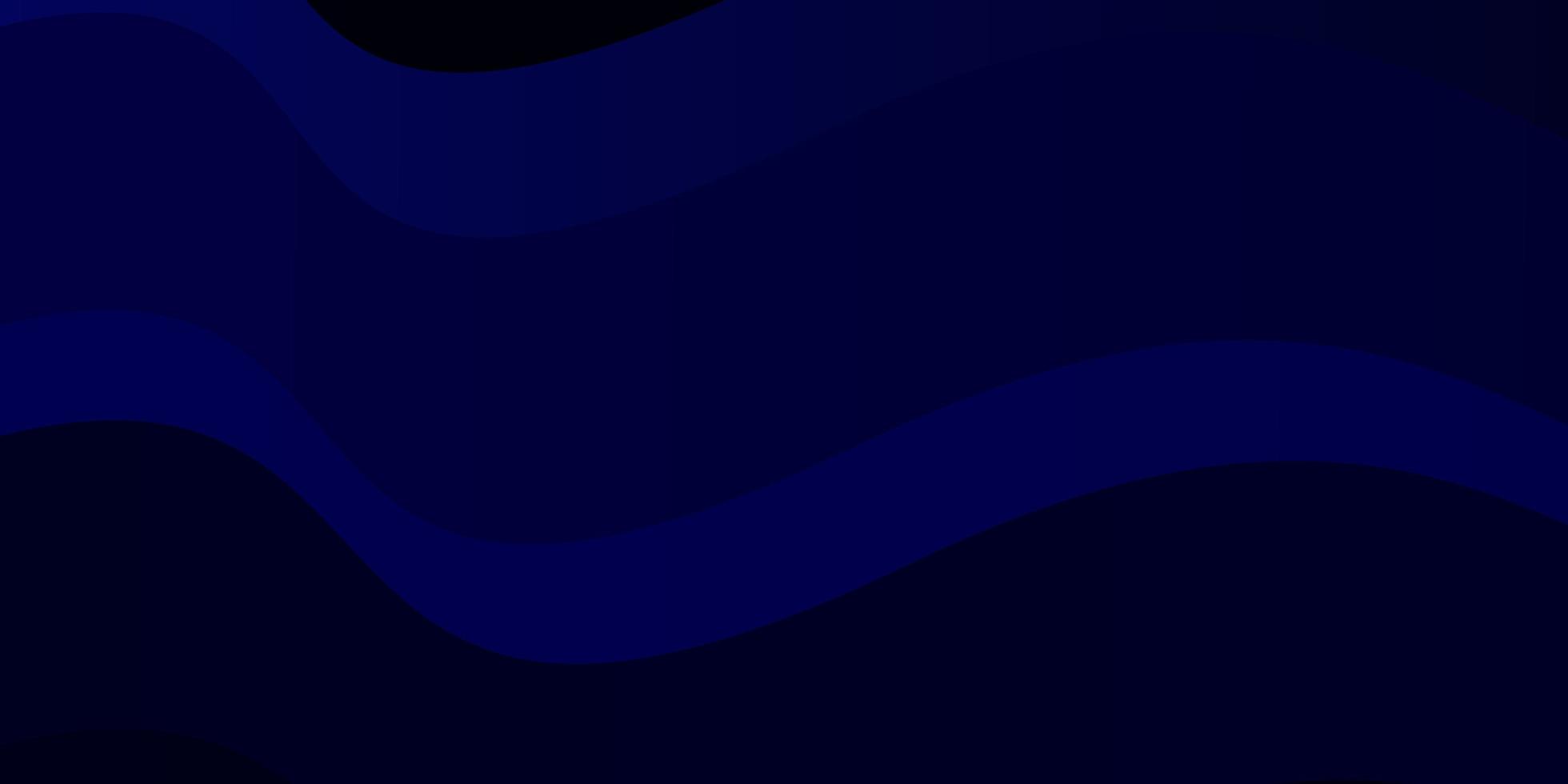 Fondo de vector azul oscuro con líneas dobladas. Ilustración abstracta con líneas de degradado bandy. patrón para sitios web, páginas de destino.