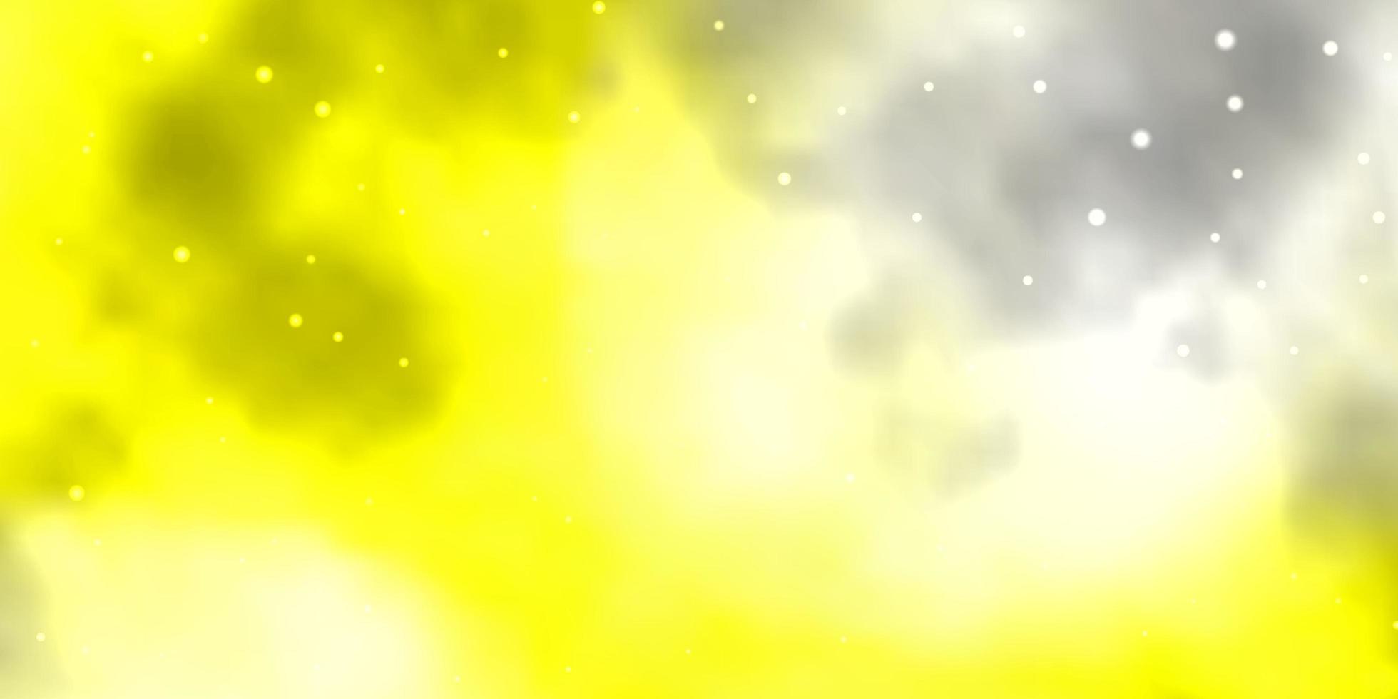 Fondo de vector amarillo claro con estrellas pequeñas y grandes. Ilustración colorida brillante con estrellas grandes y pequeñas. mejor diseño para su anuncio, cartel, banner.