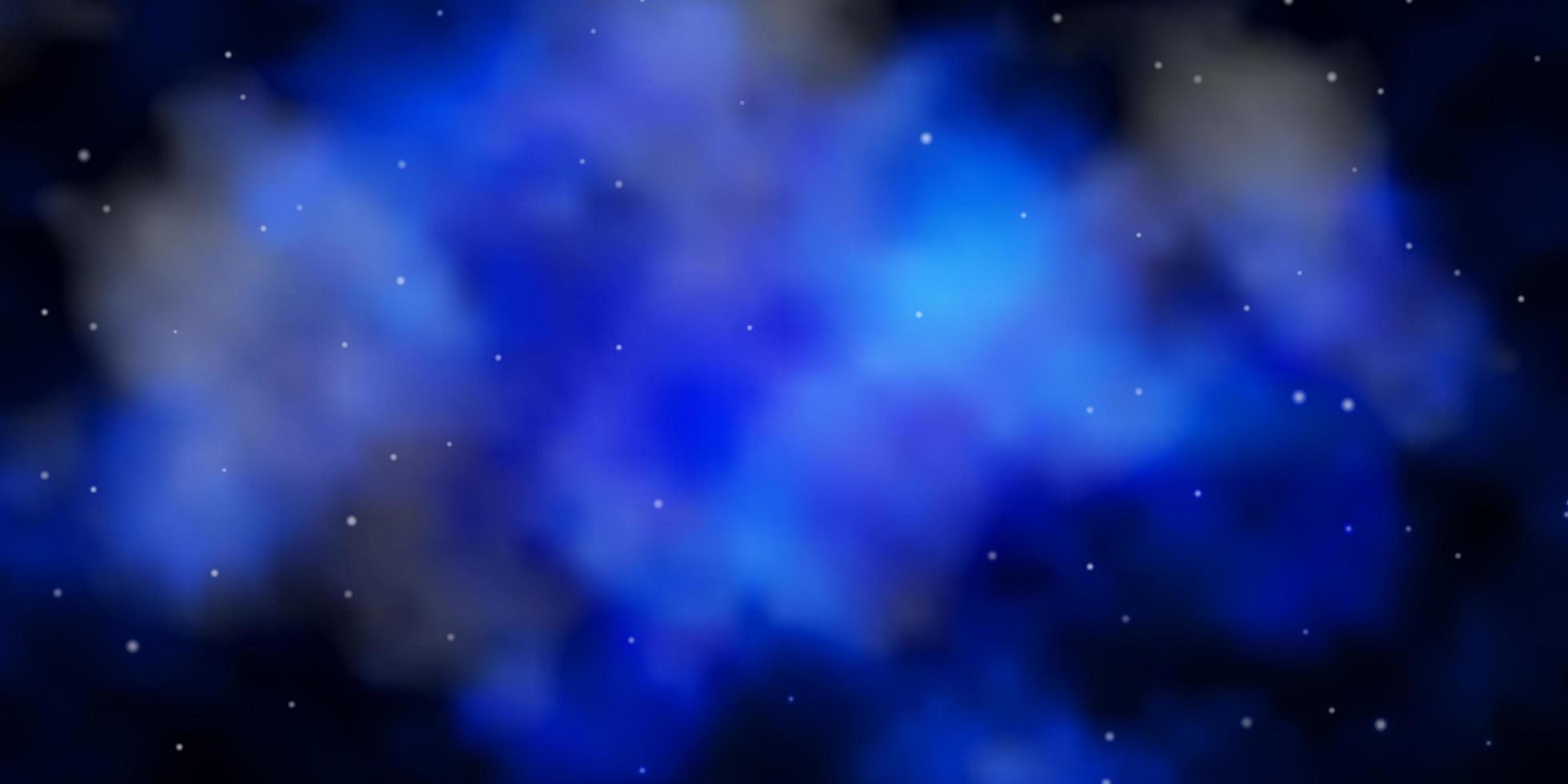 Fondo de vector azul oscuro con estrellas pequeñas y grandes. Ilustración abstracta geométrica moderna con estrellas. patrón para sitios web, páginas de destino.