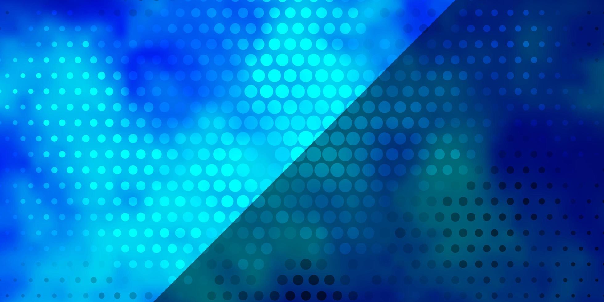 Telón de fondo de vector azul claro con círculos. Ilustración con un conjunto de esferas abstractas de colores brillantes. patrón para anuncios comerciales.