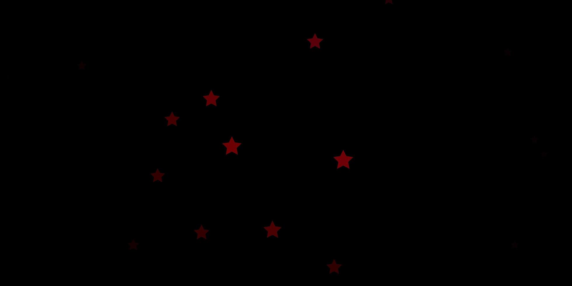 Fondo de vector rojo oscuro con estrellas de colores. colorida ilustración en estilo abstracto con estrellas de degradado. patrón para anuncios de año nuevo, folletos.