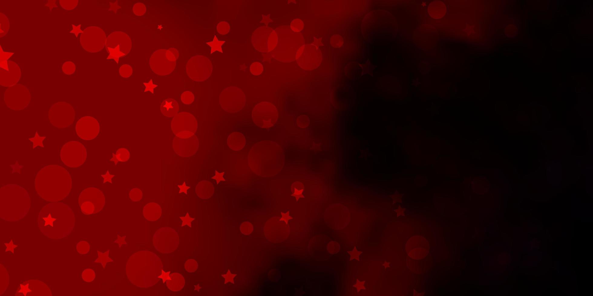 Dark Red vector background with circles, stars. Abstract illustration with colorful shapes of circles, stars. Texture for window blinds, curtains.