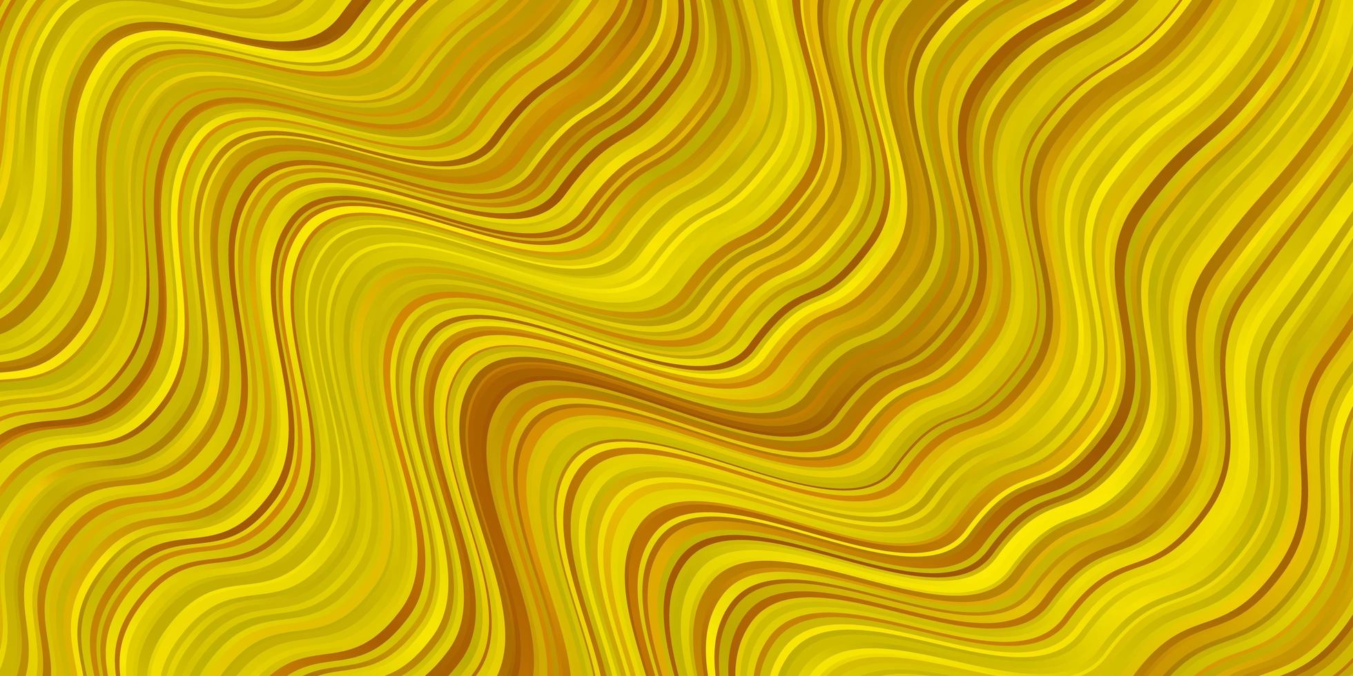 Dark Yellow vector background with bent lines. Colorful geometric sample with gradient curves. Design for your business promotion.