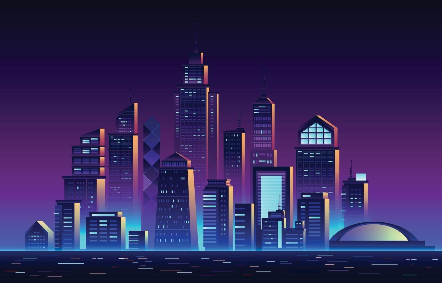 Futuristic Skyline City Background vector