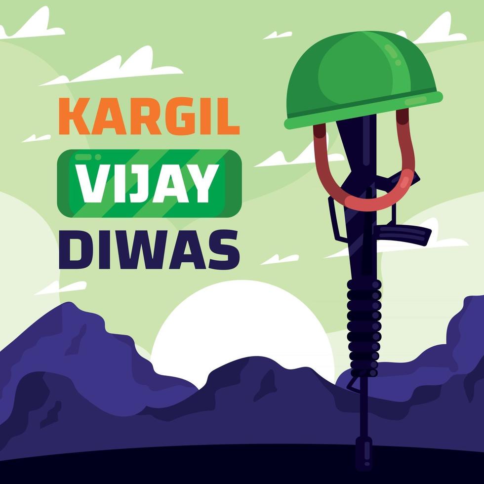 concepto kargil vijay diwas vector