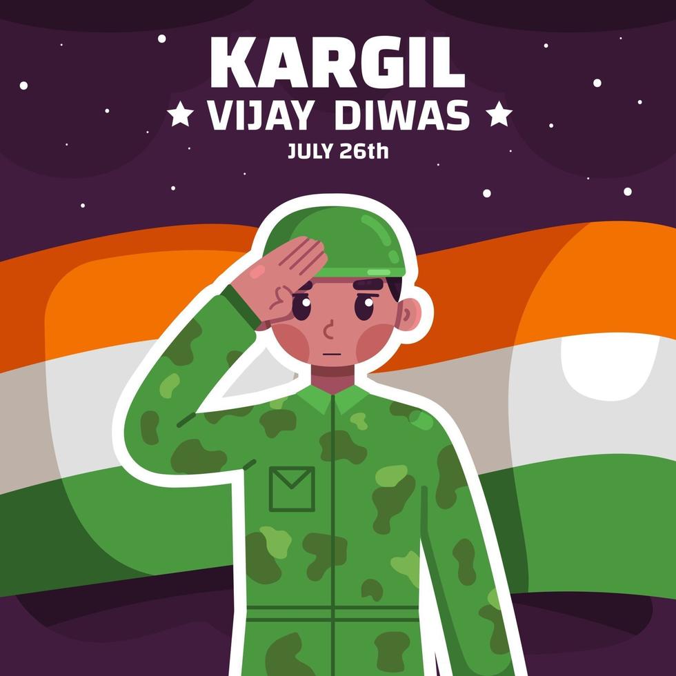 Kargil Vijay Diwas Illustrations vector