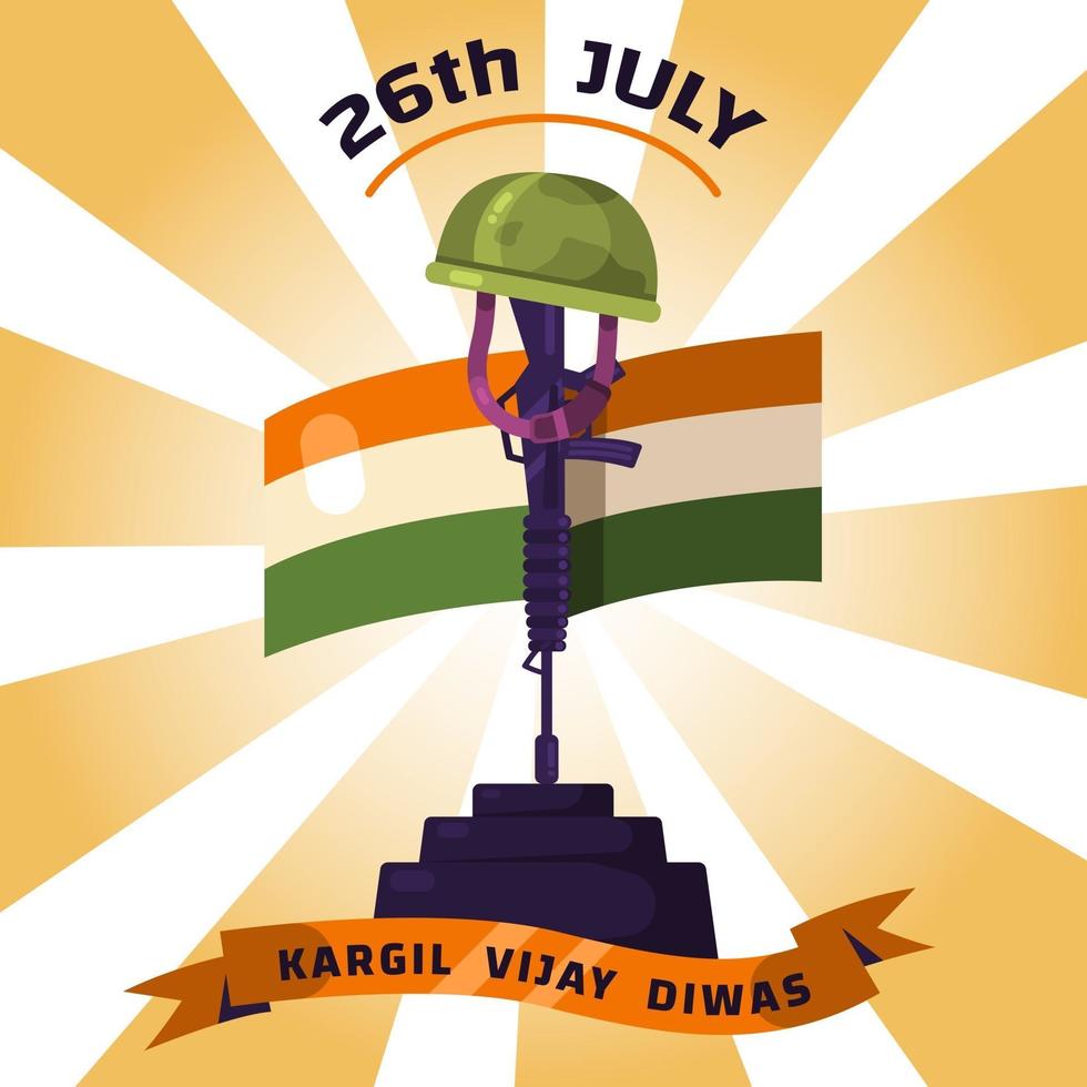 Kargil Vijay Diwas Illustrations vector