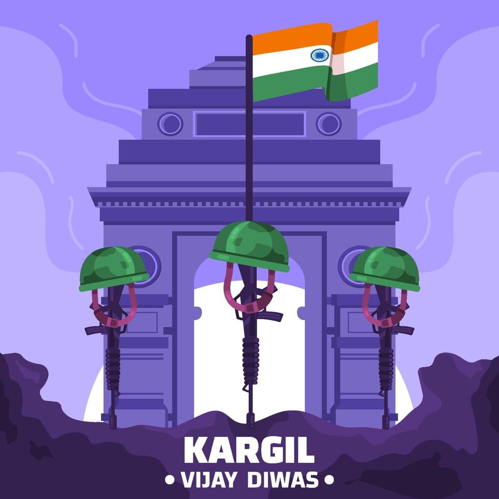 kargil vijay diwas ilustraciones vector