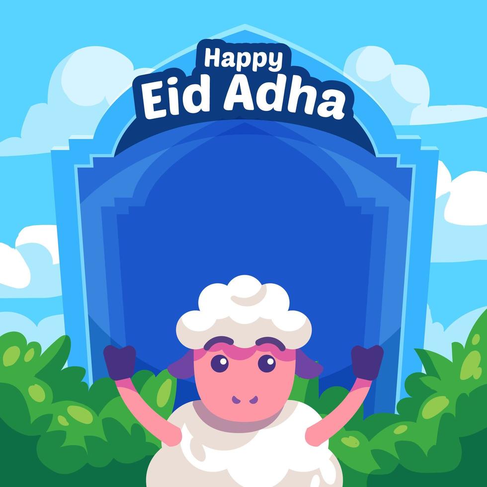 Eid Adha Sheep Background vector