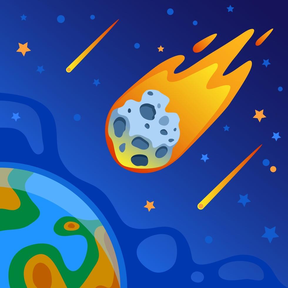 Meteor Falling to Earth vector