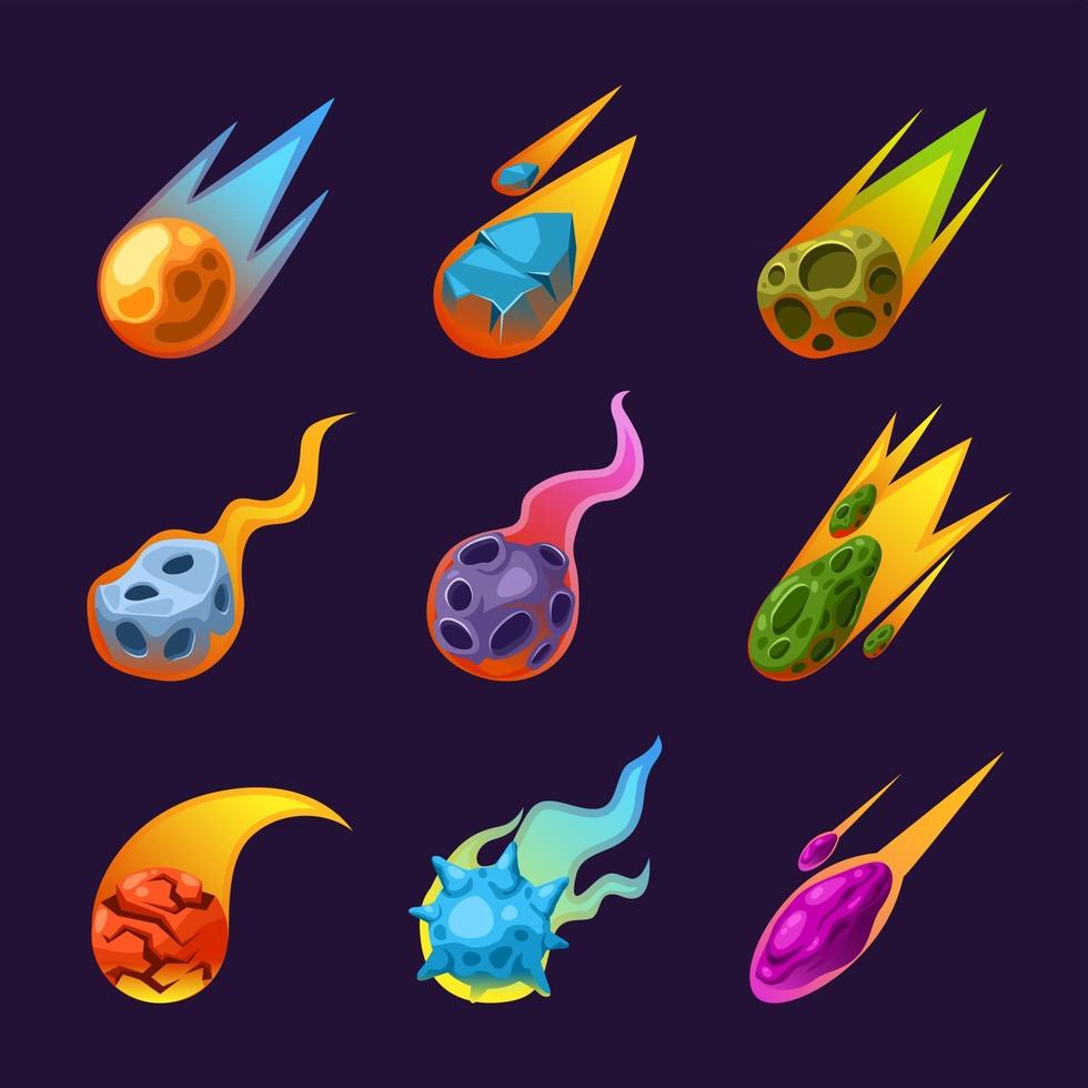 Set of Meteor Icon vector