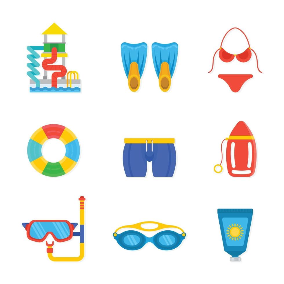 conjunto de iconos de natación vector