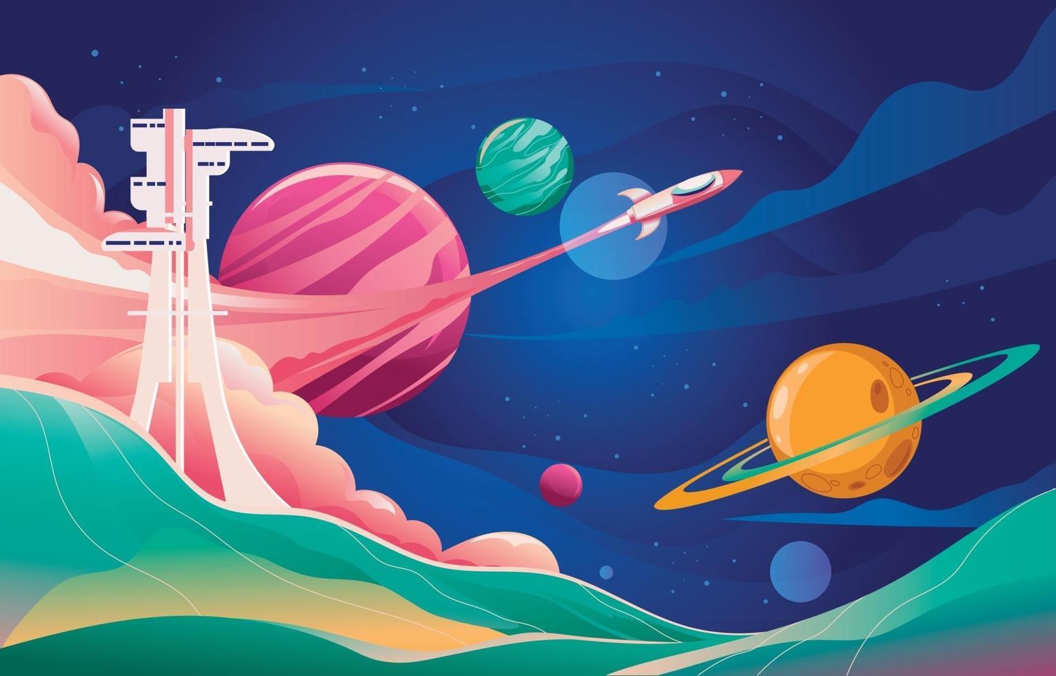 Beautiful Background in Outer Space vector