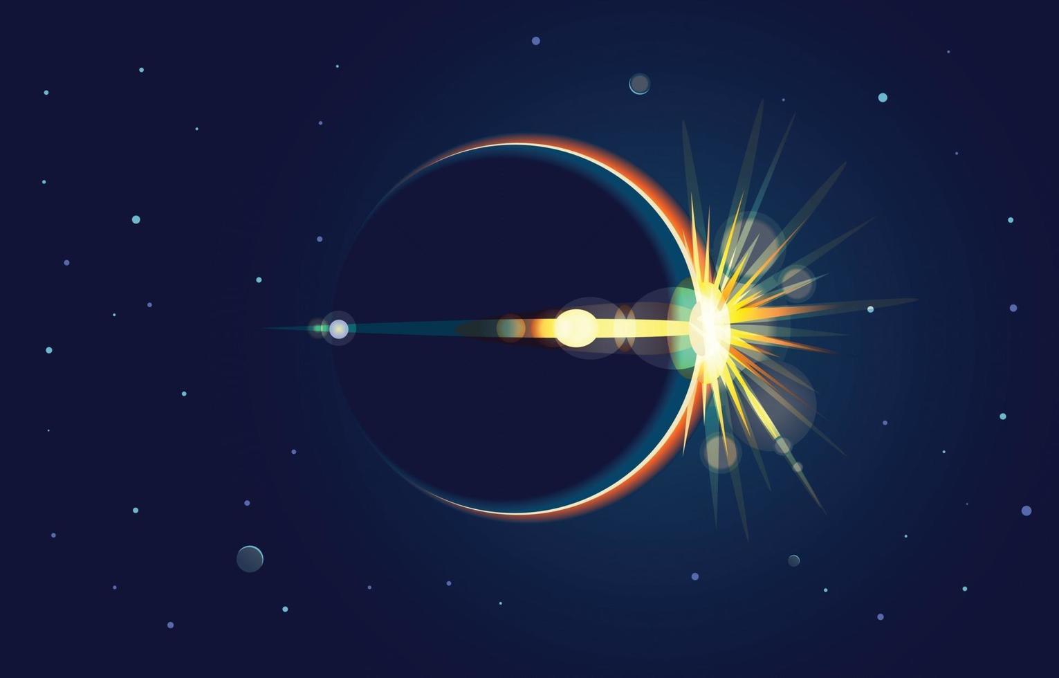 hermoso fenómeno de eclipse solar completo vector