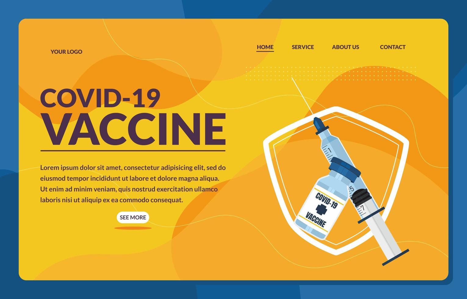 Vaccination Covid 19 Landing Page vector