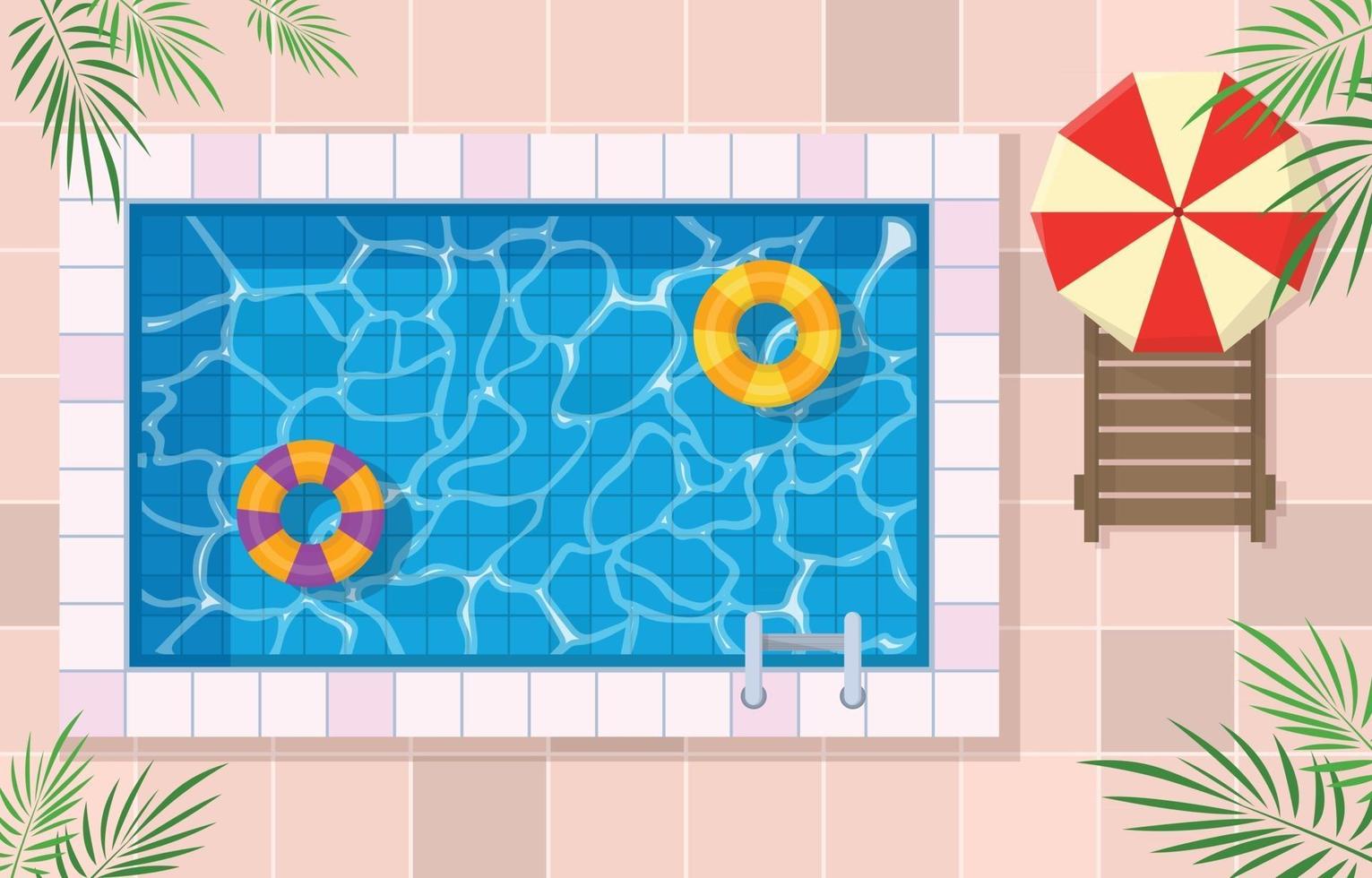 Swimming Pool from Top View vector