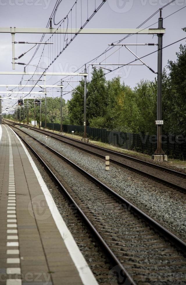 Train tracks in Amsterdam photo