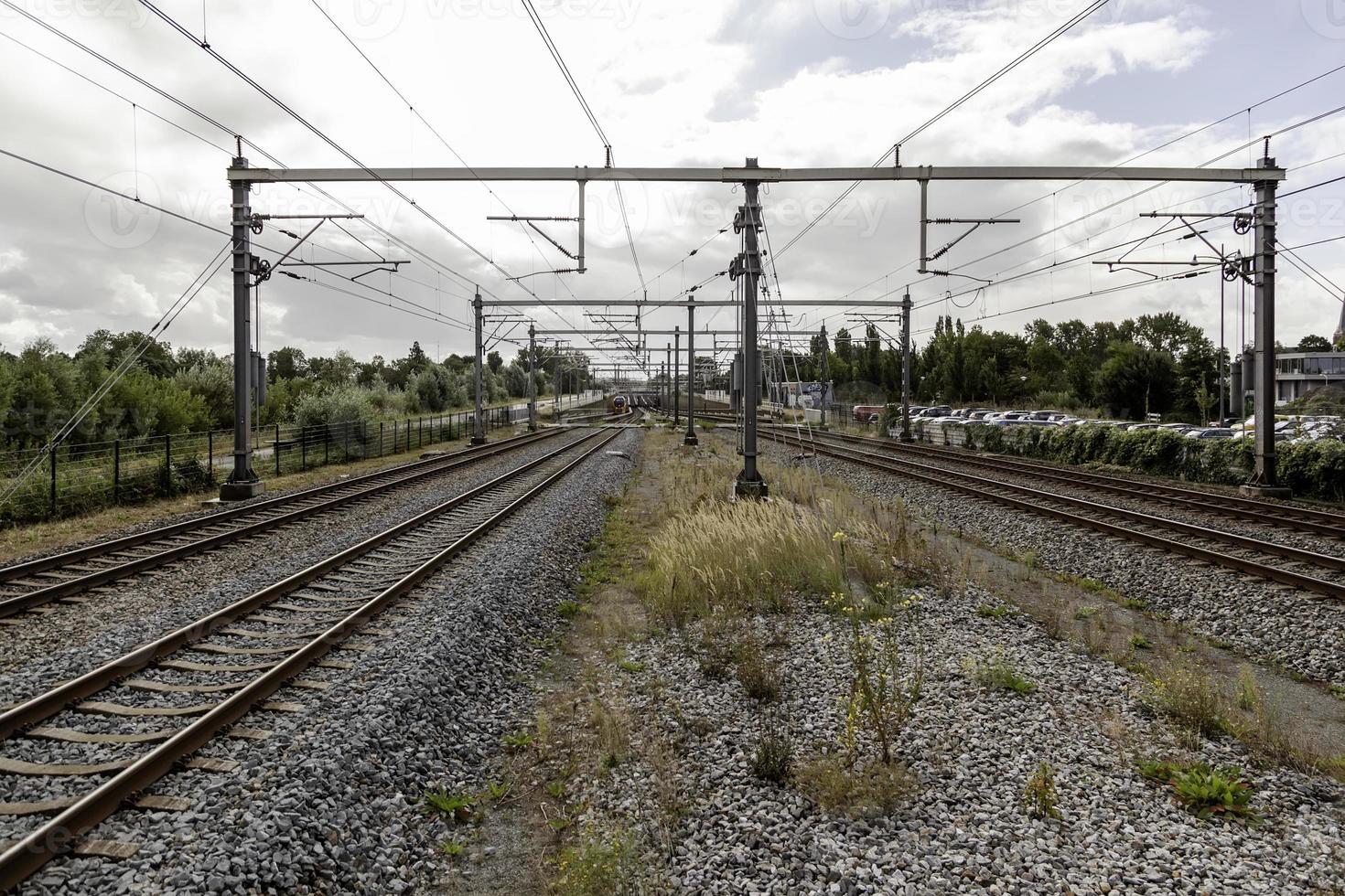 vías de tren en amsterdam foto