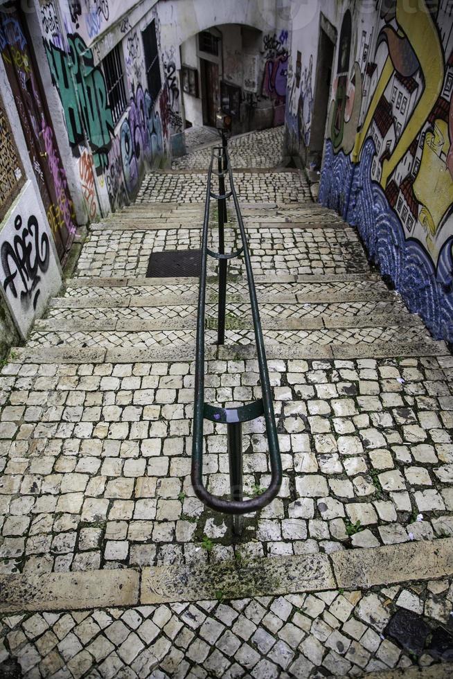 Stairs in Alfama district, Lisbon photo