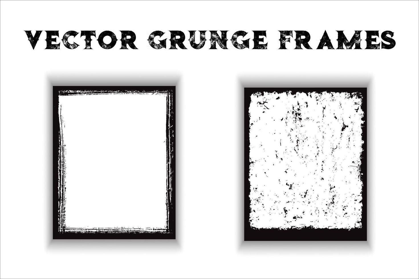 Dirty borders collection on white background. vector