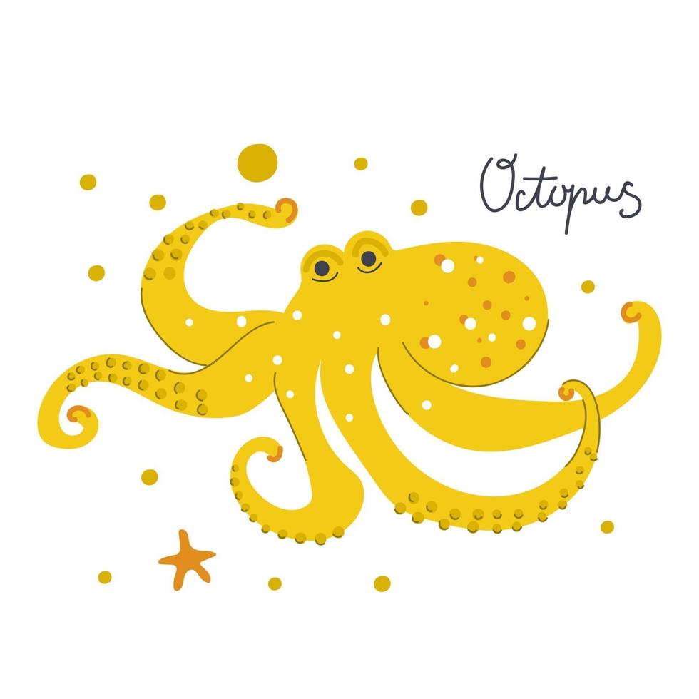 Hand drawn cute Octopus. Nursery design. vector