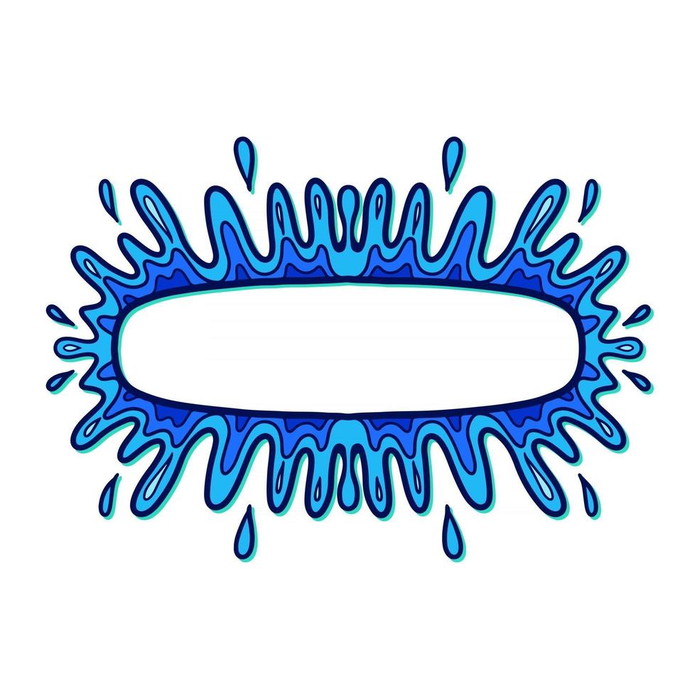 banner de salpicaduras azul doodle vector