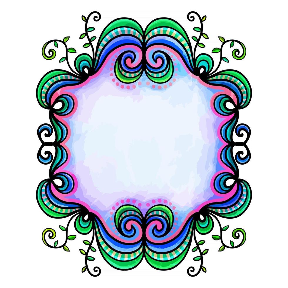 Decorative Watercolor Foliage Frame vector