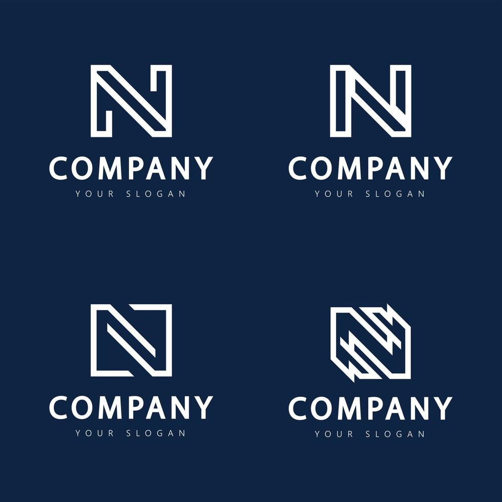 Monogram letter n logo Vector
