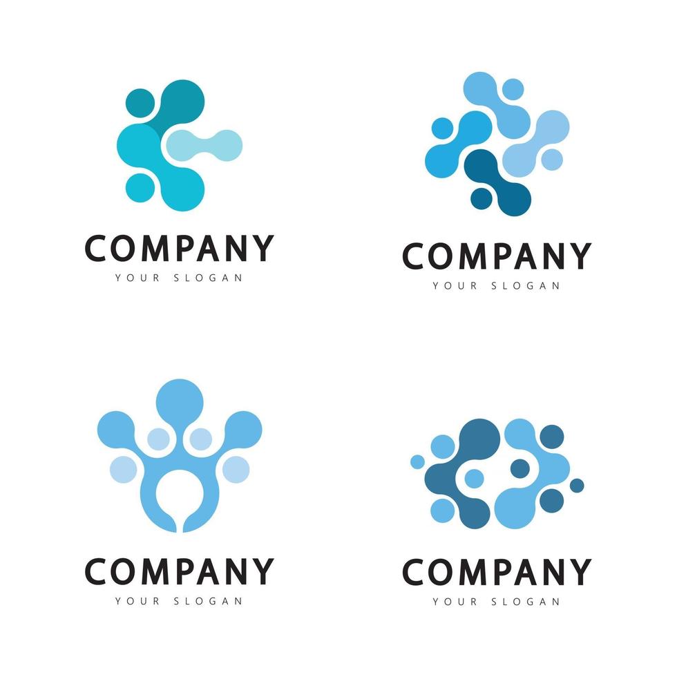 Molecule template logo design vector icon