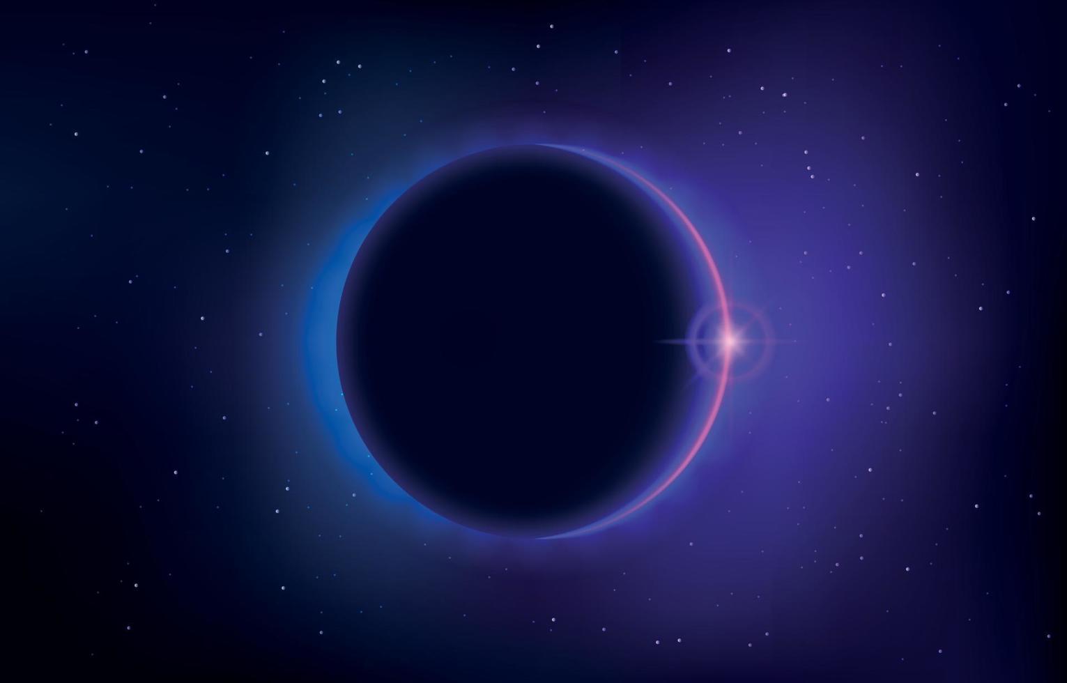 Blue Solar Eclipse Concept vector