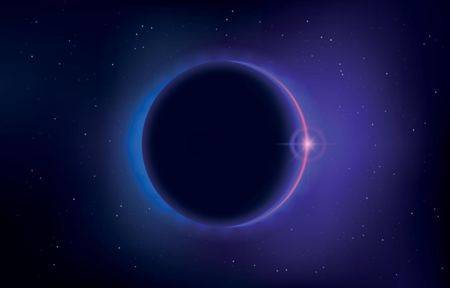 Blue Solar Eclipse Concept vector