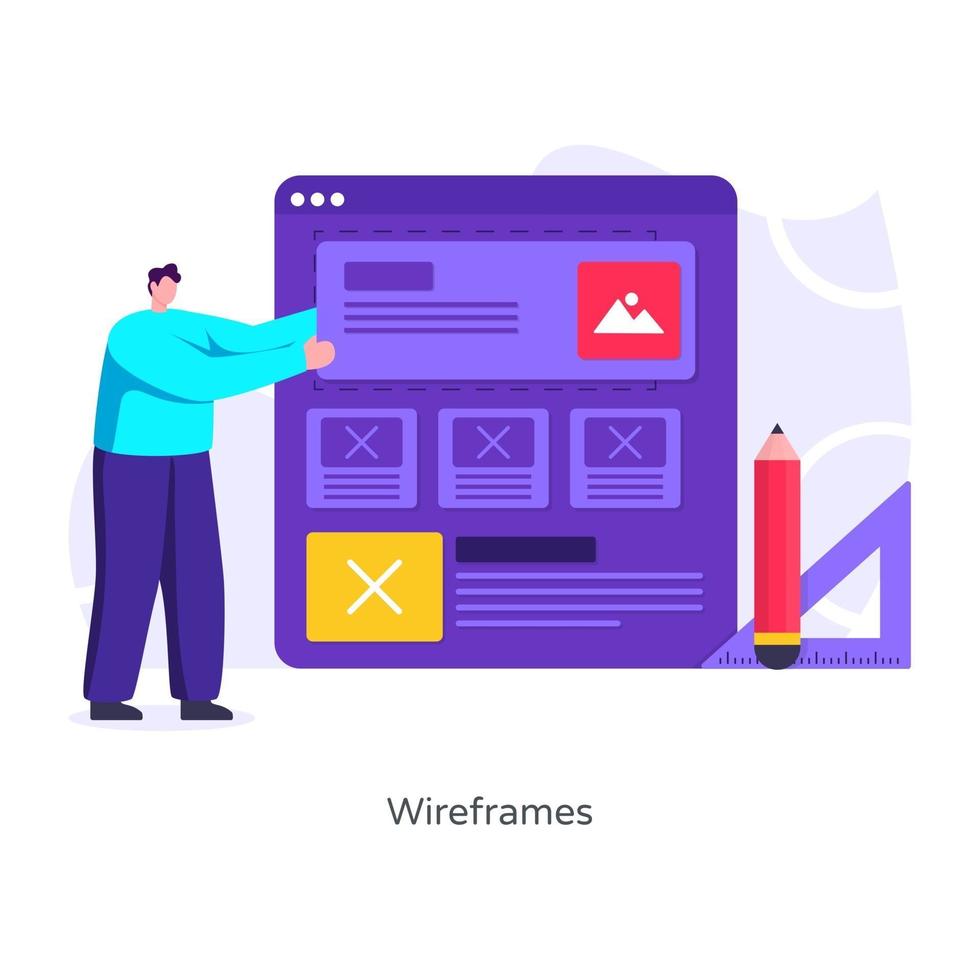 Wireframe Web Layout vector