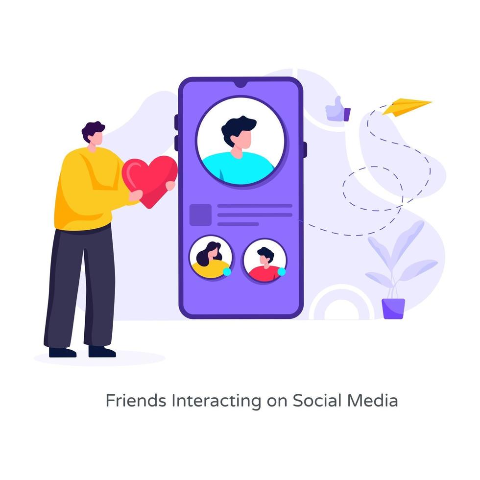 Friends Interacting on Social Media vector