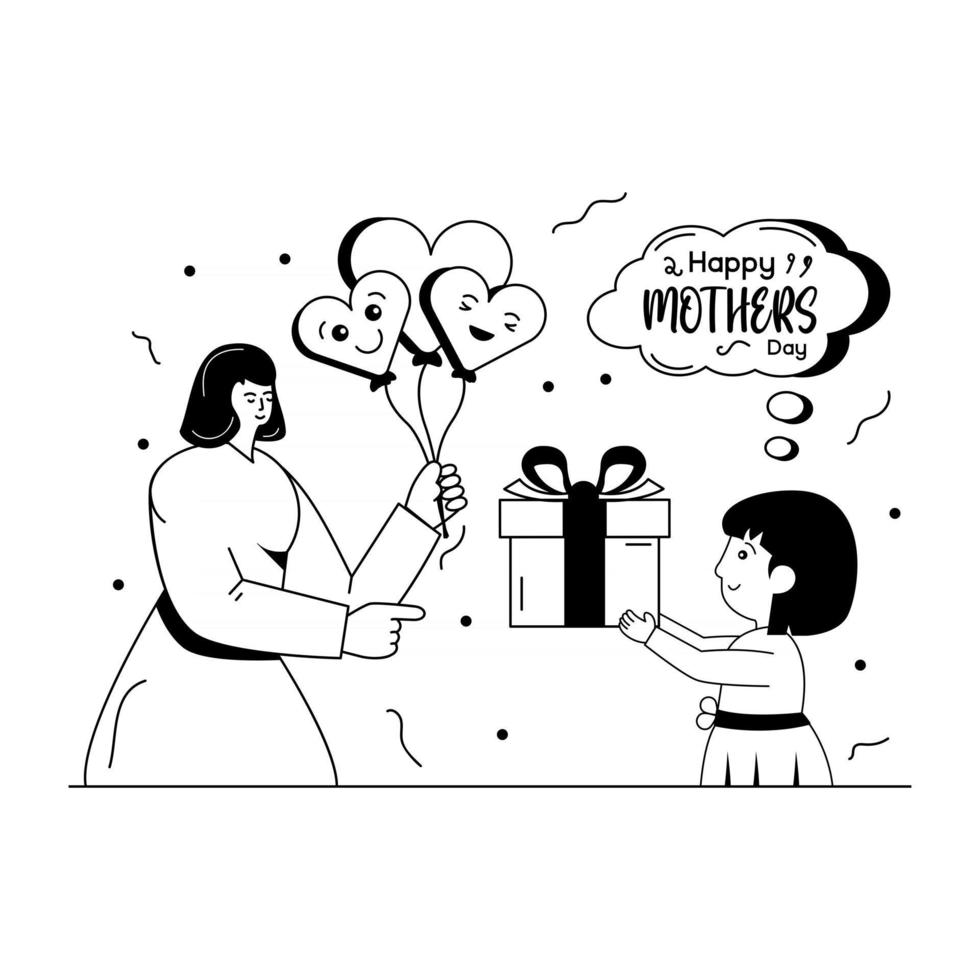 Mothers Day Balloons vector