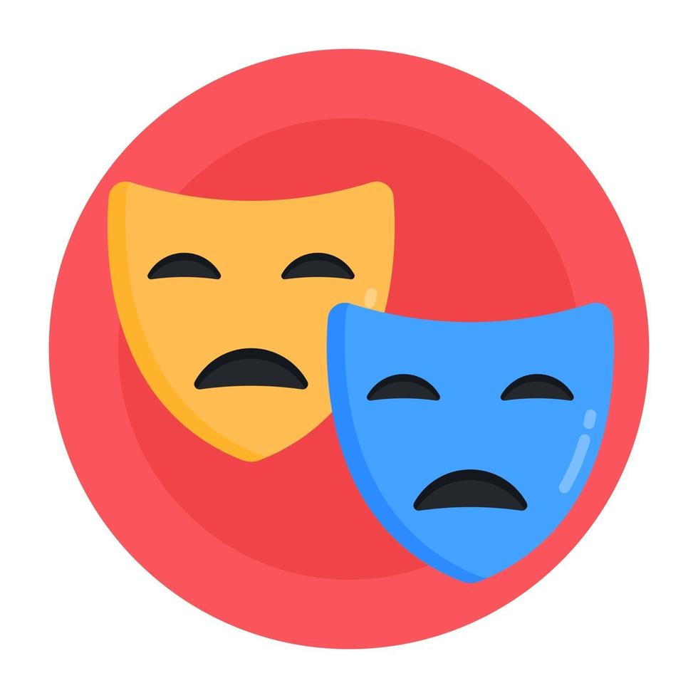Sad and Happy Theater Masks vector