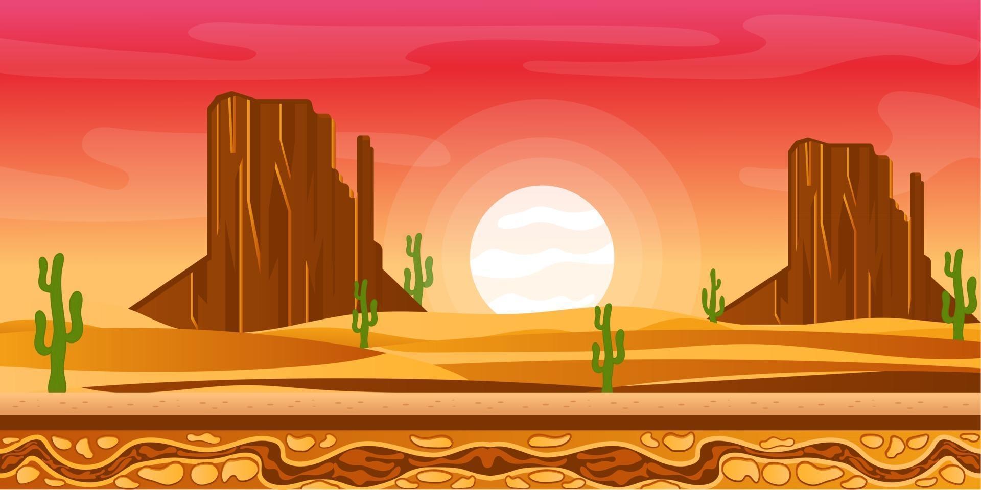 fondo del paisaje del desierto vector