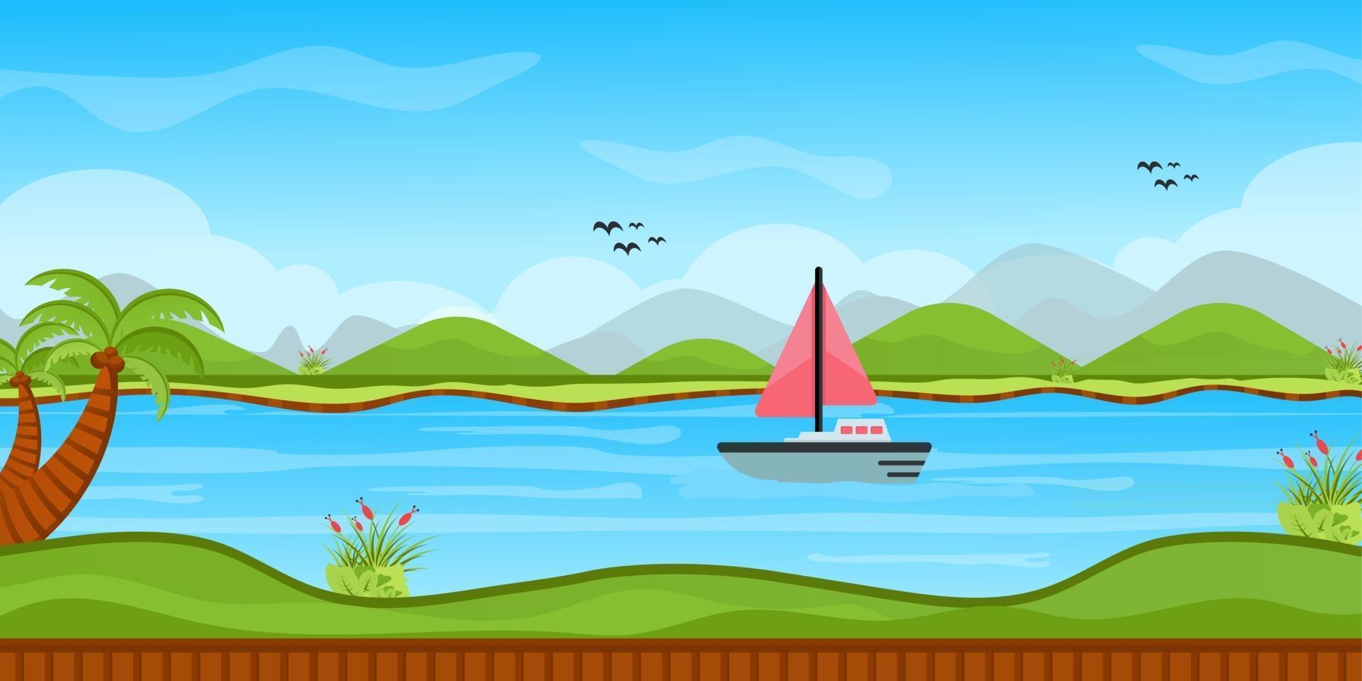 Game Beach Background vector