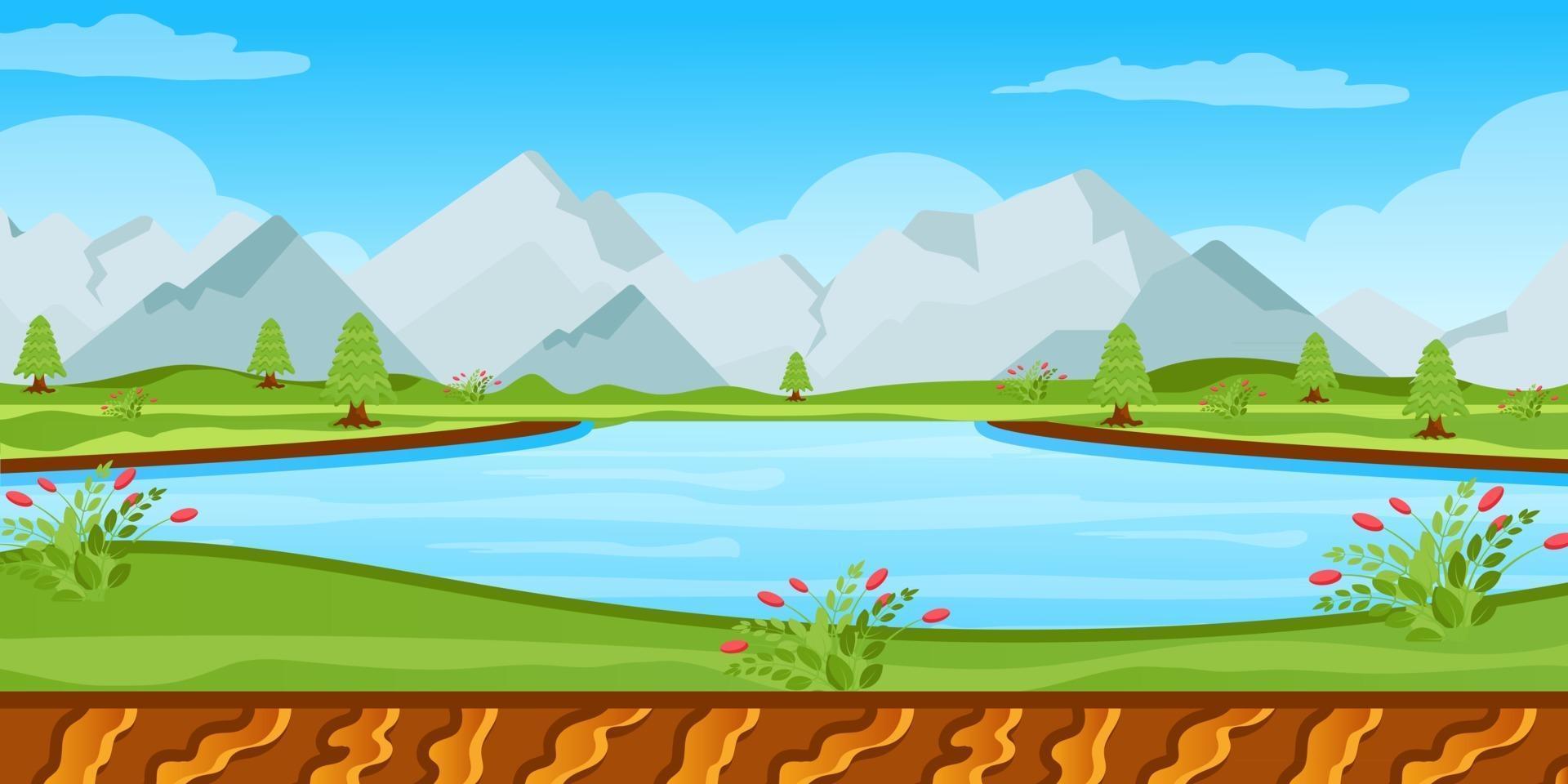 paisaje del lado del río vector