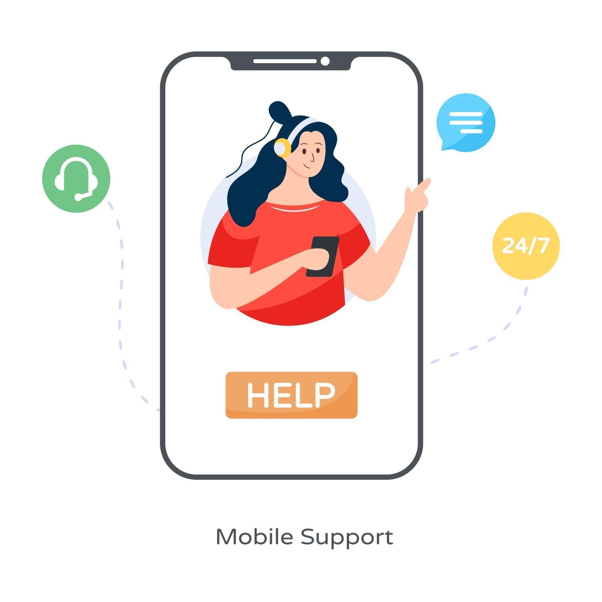 Mobile Support and Help 2836702 Vector Art at Vecteezy