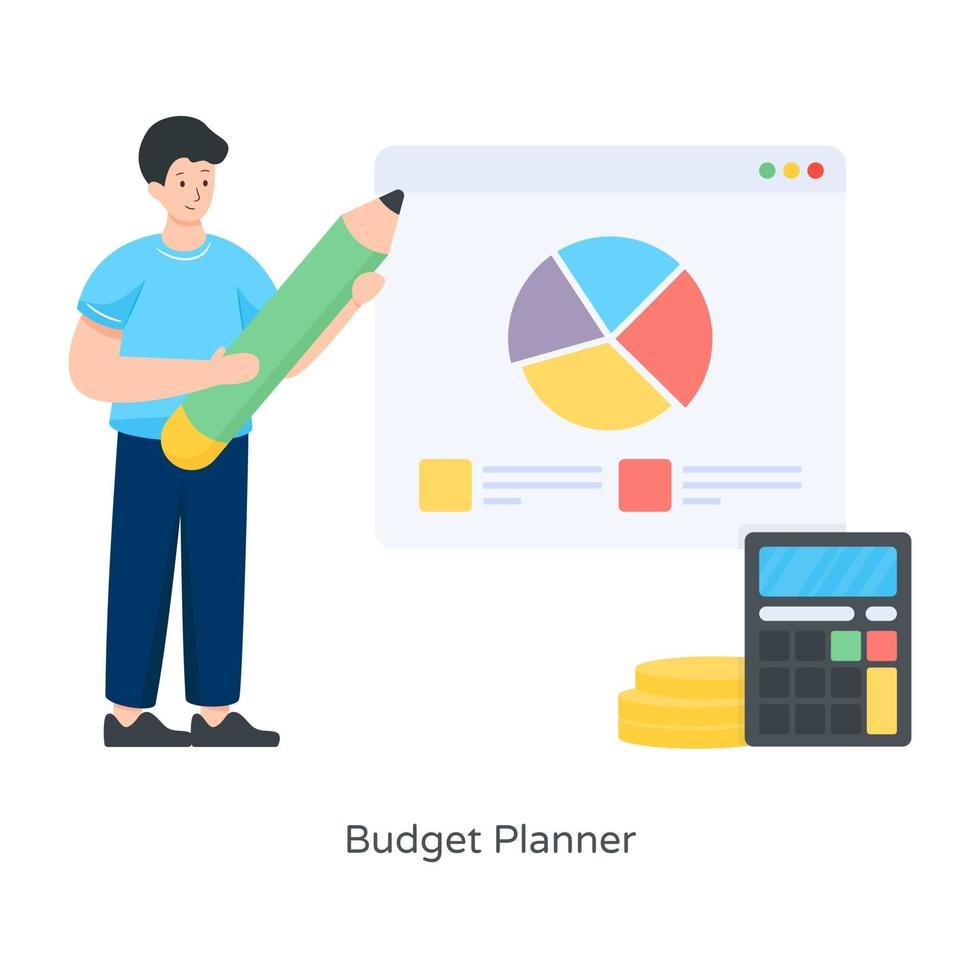 avatar de planificador de presupuesto vector