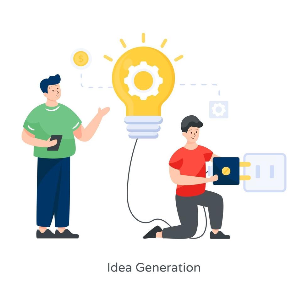 Idea Generation Bulb vector