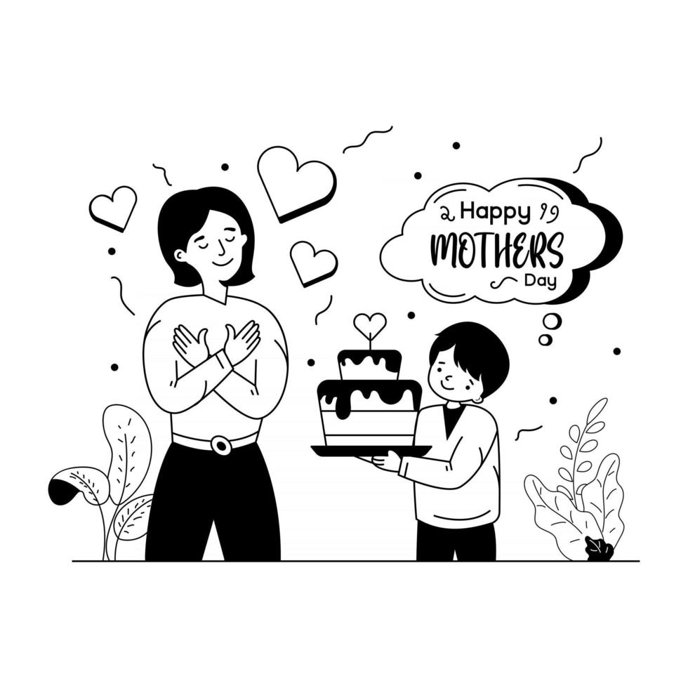 Cake for Mom vector